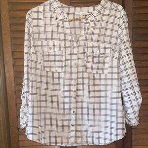 Notations Plaid Button-Up Shirt